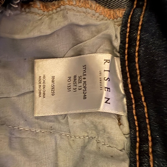 Wide leg Risen button fly 31x31 size 13 blue nice stretch - Picture 4 of 5